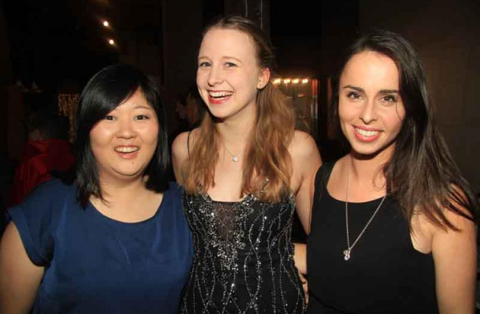 Da-hae Kim, of Oamaru, Regina Sippel, of Germany, and Hannah Gardyne, of Oamaru.