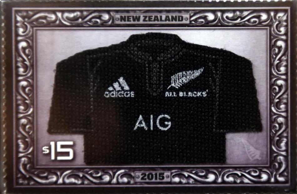 The All Black jersey postage stamp. Photo from NZ Post.