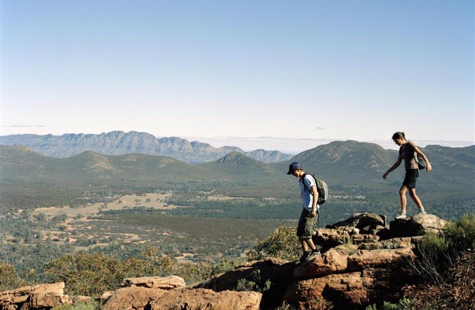 Walking in Flinders Ranges. Photo: Tourism Australia