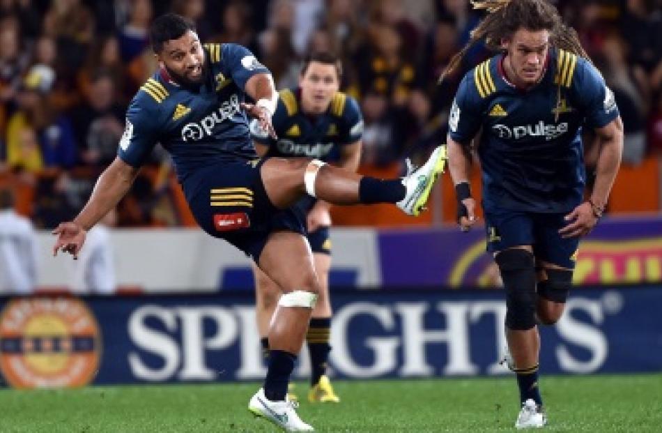 Lima Sopoaga in action for the Highlanders against the Crusaders at Forsyth Barr Stadium earlier...