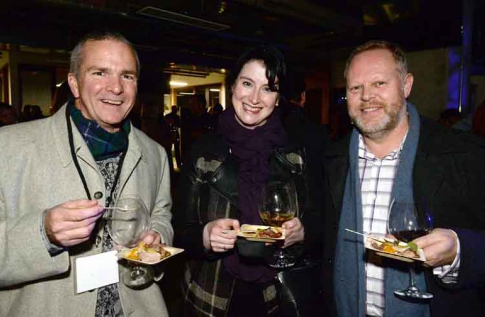 Scott Wright, of Auckland with Joanne and Richard Greatbanks, of Dunedin.