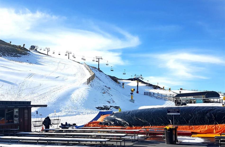 The view from Coronet Peak’s sun deck yesterday. Photo by NZSki.
