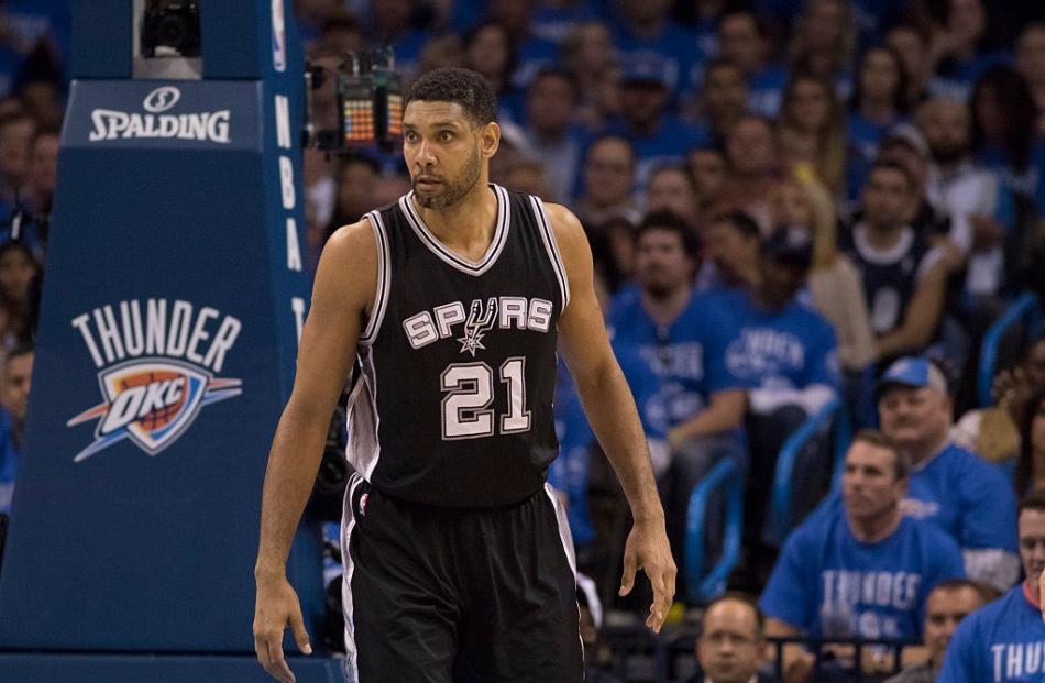 Tim Duncan during his last playoff series. Photo: Getty Images