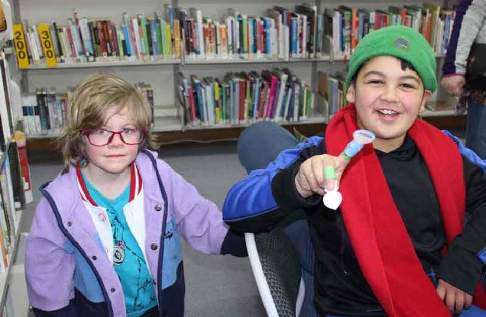 Alexis Lockley (5), of Millers Flat, and Dennis Taylor-Kristel (10), of Dunedin.