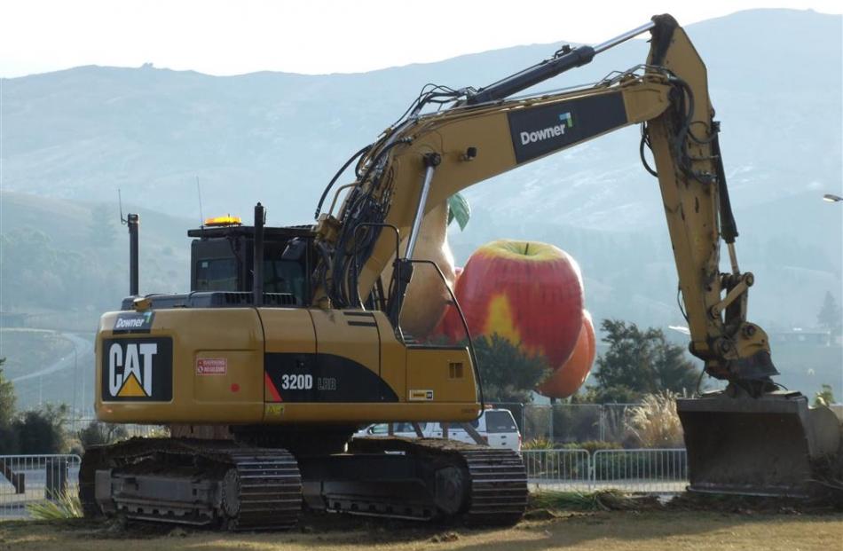 The area around Cromwell's giant fruit sculpture is getting a face-lift. Photo by Lynda van Kempen.
