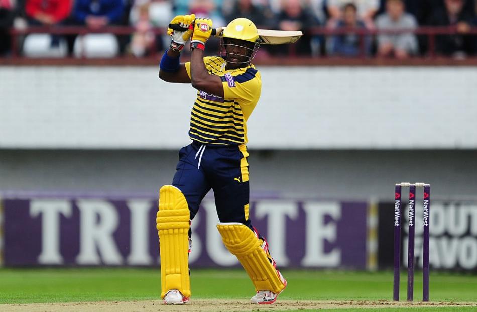 Michael Carberry plays a shot for Hampshire. Photo: Getty Images