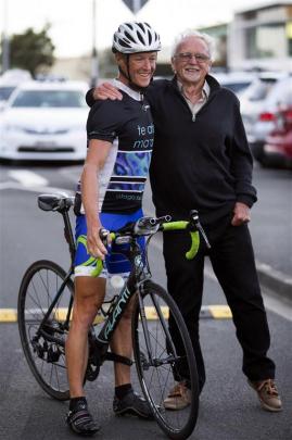 Andrew Nicholson is congratulated by his father, Peter, last December after arriving at Auckland...