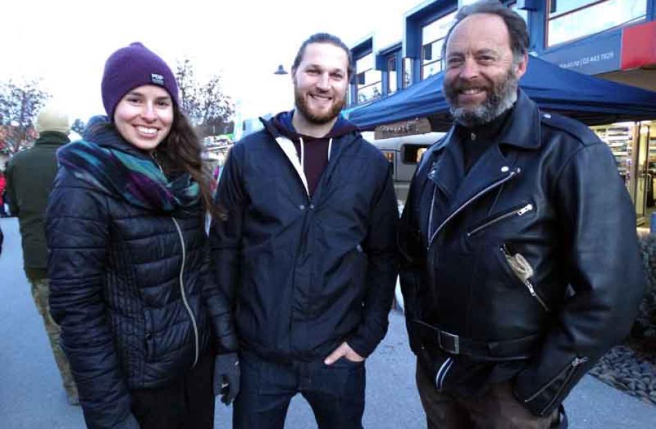 Genevieve Montreuil and Mikael Massicotte, both of Canada, and Glenn Sherson, of Wanaka.