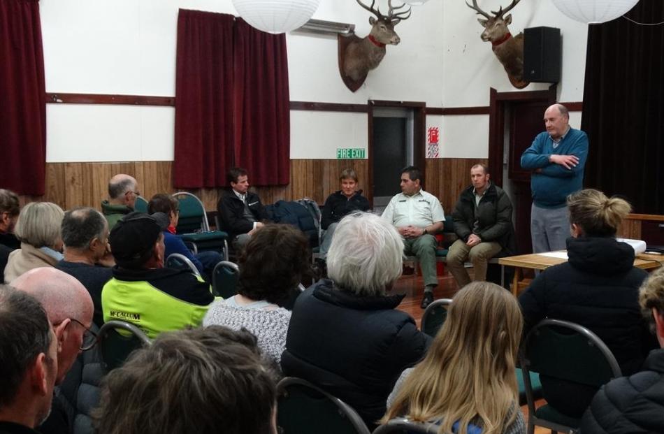 Queenstown’s Bill Baylis (right) chairs a question-and-answer session on Thursday evening in...