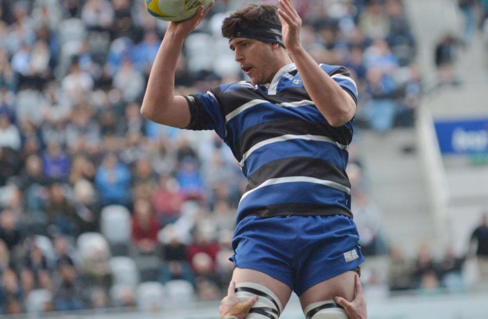 Action from today's club rugby final between Kaikorai and Dunedin. Photo: Gerard O'Brien