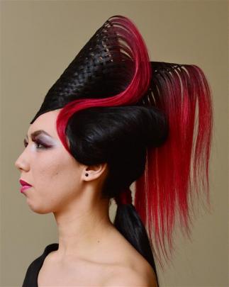 Helen Cochrane, of Dunedin, models hair by Jennie Hasler-Jacobs of Zouave salon, Balclutha.