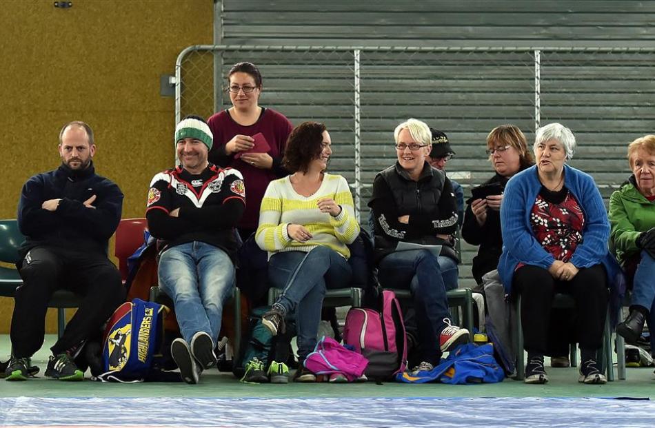 Part of a lively crowd at the South Island Wrestling Championships at Mosgiel last weekend.