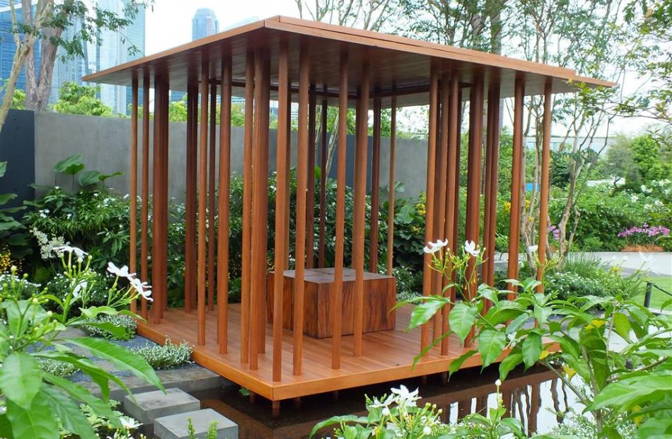 Adam Frost, of the United Kingdom, won best construction award with this gazebo.