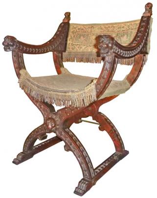 The ‘‘Dantesca’’ X-frame chair at Olveston Historic Home. Photos supplied.