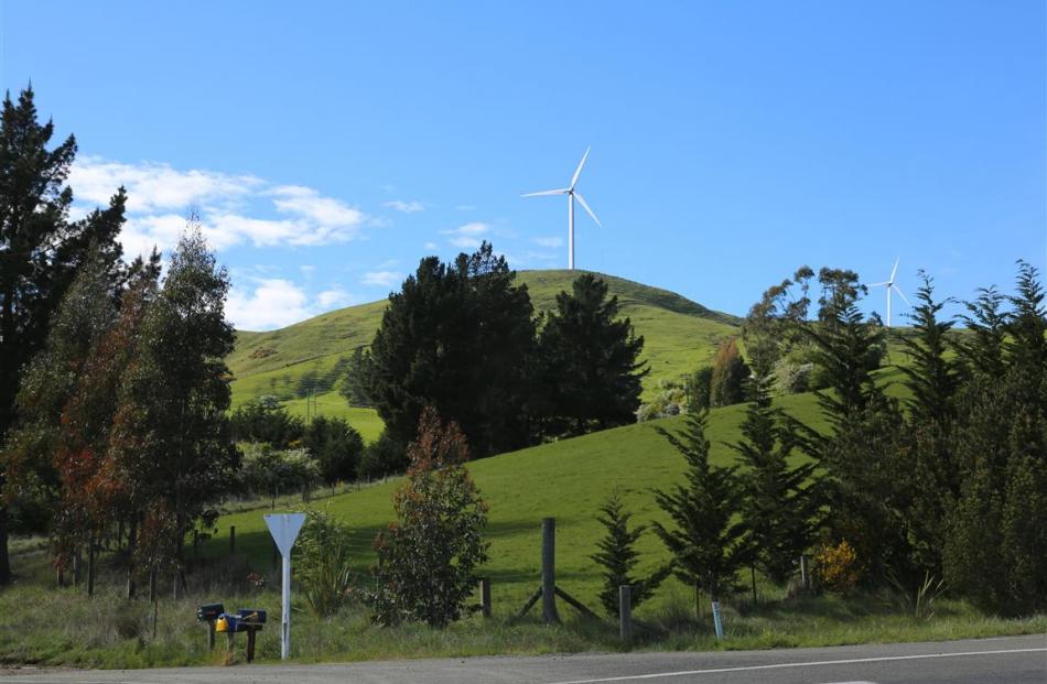 An artist's impression of wind farm proposed for Porteous Hill, near Waitati. Image from BCRT.