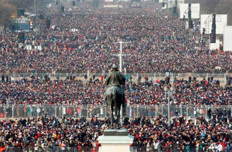 More than one million people poured into Washington for Obama's inauguration. Photo AP.