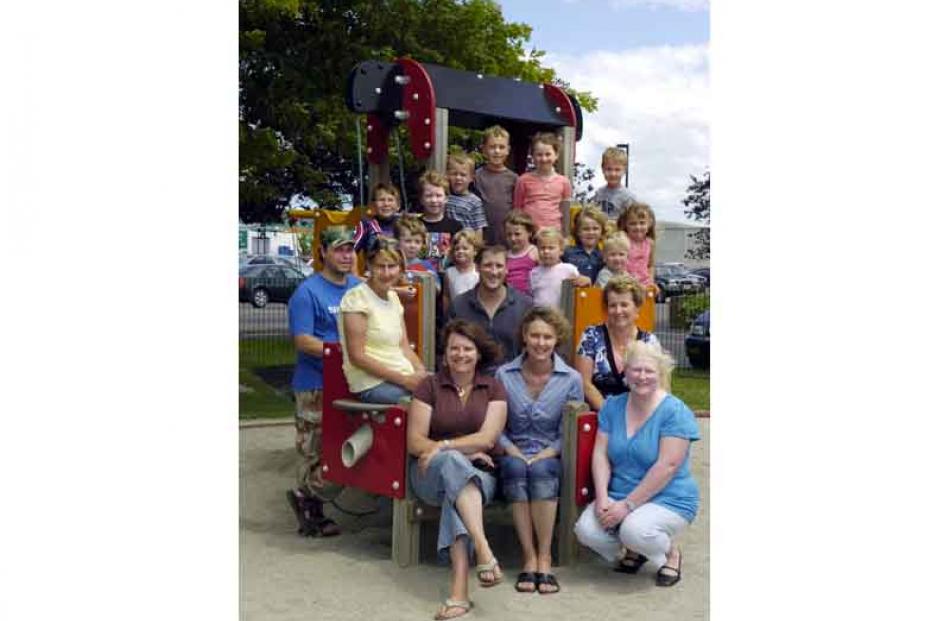 Children: back row, from left, Alex Cochrane (6), Karl Brinsdon (7), Logan Merrett (5), Blake...