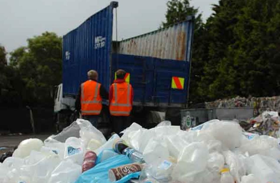 3. Milk containers waiting to be processed at the Transpacific sorting station in Wickliffe St,...