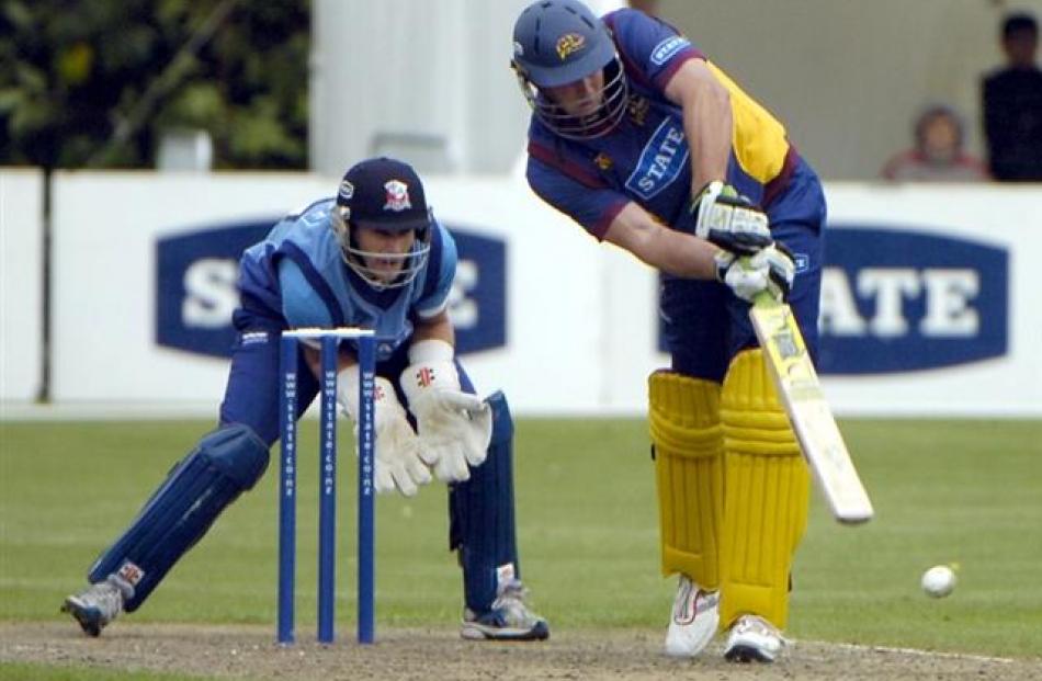 Otago Ian Butler bats.