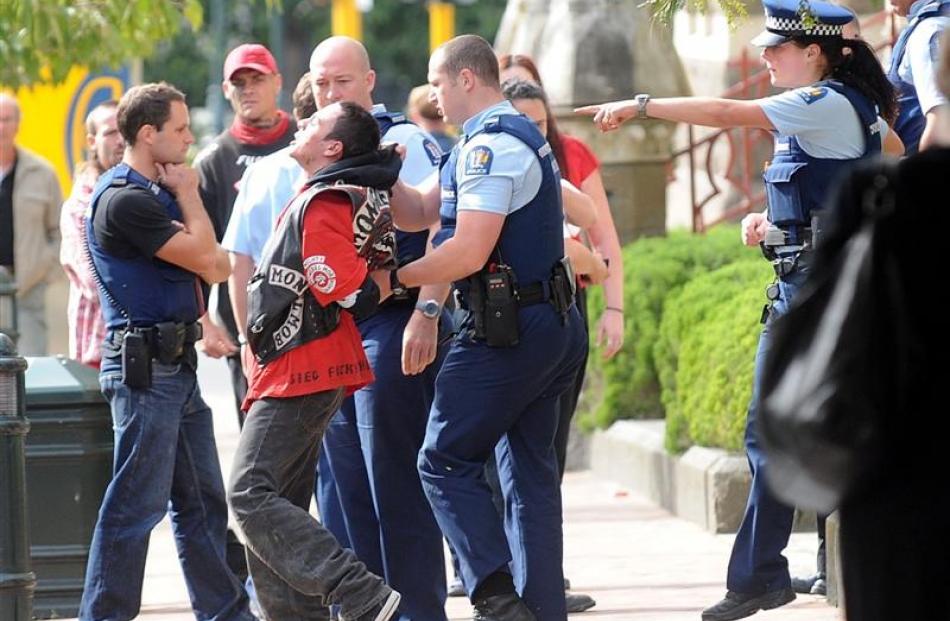 In the latest Dunedin gang incident, two Mongrel Mob members were arrested after a fight with...