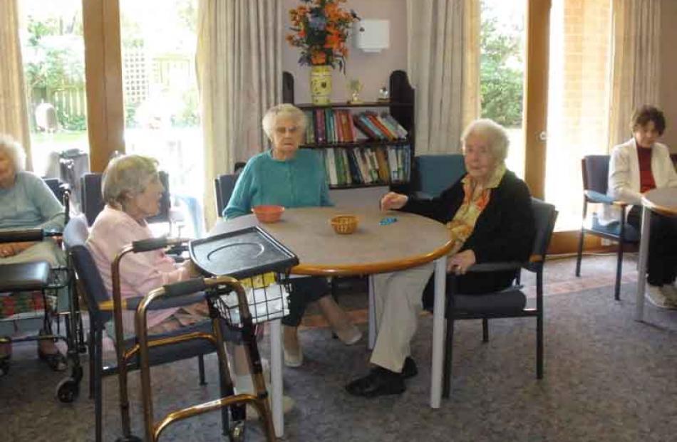 Residents anticipate a game of housie at the Home of St Barnabas rest home. Photo by Sandra Craik.