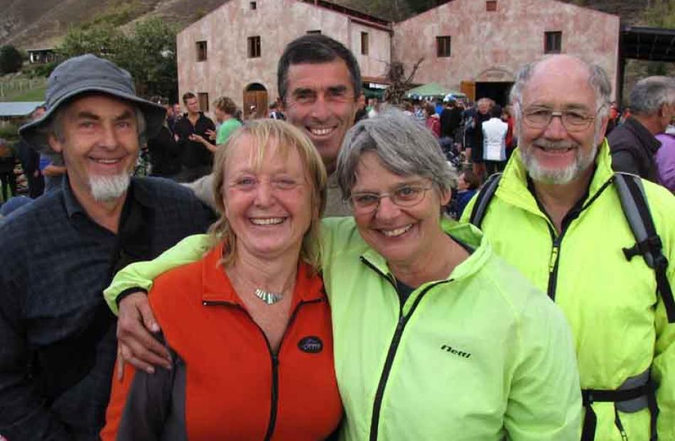 From left, Terry Thomas, Carolyne Smith, all of Dunedin, Rob Johnston, of Wanaka, Liz Croook and...