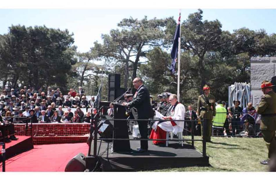 New Zealand Governor-General Sir Anand Satyanand addresses the gathering.