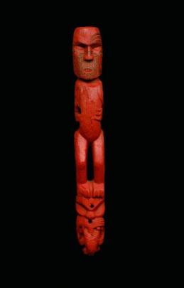 Tekoteko posts, like this one from a nineteenth century seasonal camp in the Matukituki valley,...