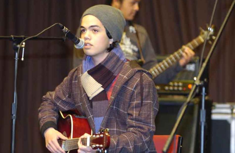 Josiah Samuel (foreground) and Maloni Finau, of the Otago Boys High School band, Jam and the...