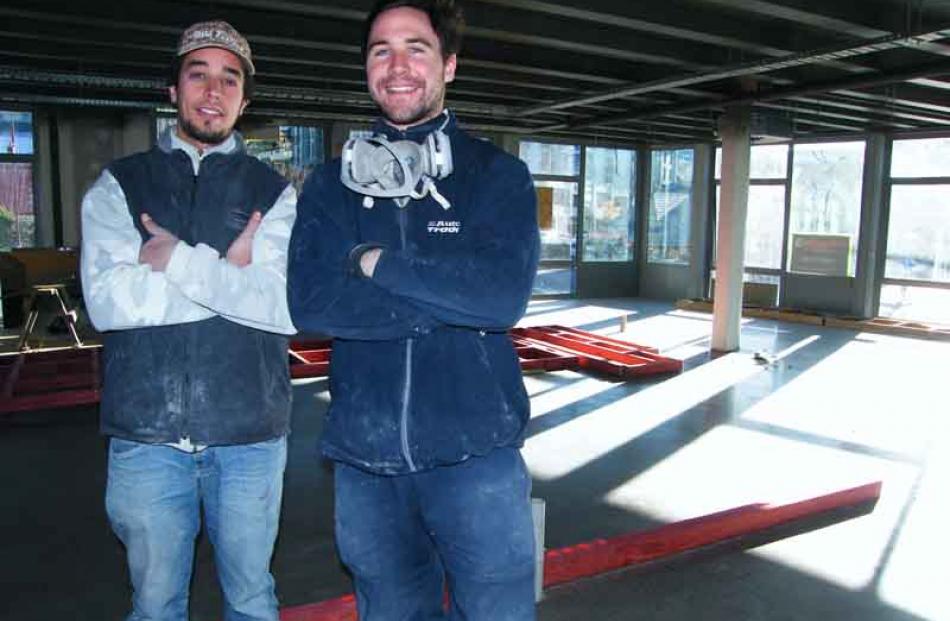 Stone Heritage technical floor worker Ramon Ribeiro (left) and stonemason Henry Muirhead-Smith...