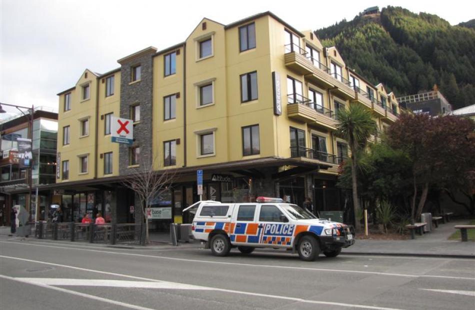 Queenstown's Base Backpackers and Altitude Bar in Shotover St. Police believe Mr Smith fell from...