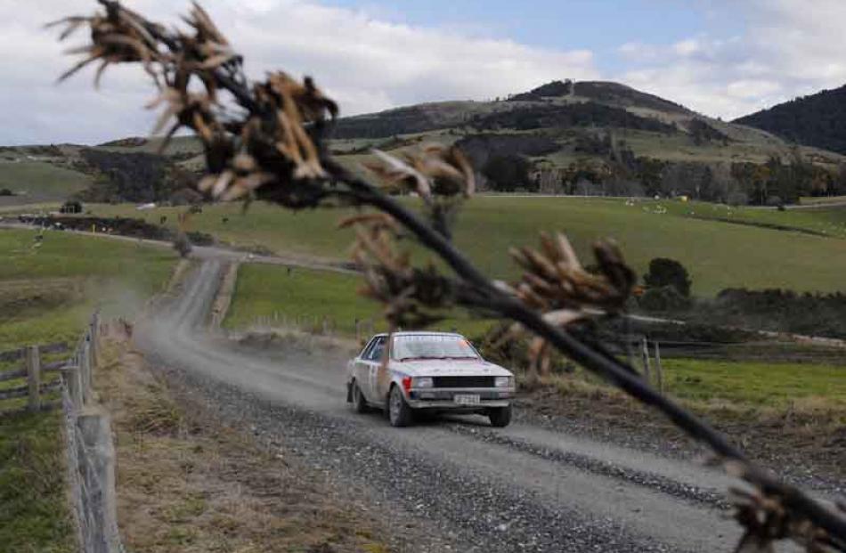 Driver Jamie Wishart and Co-driver Kieran Wishart of Gore in their Toyota Corolla on Special...