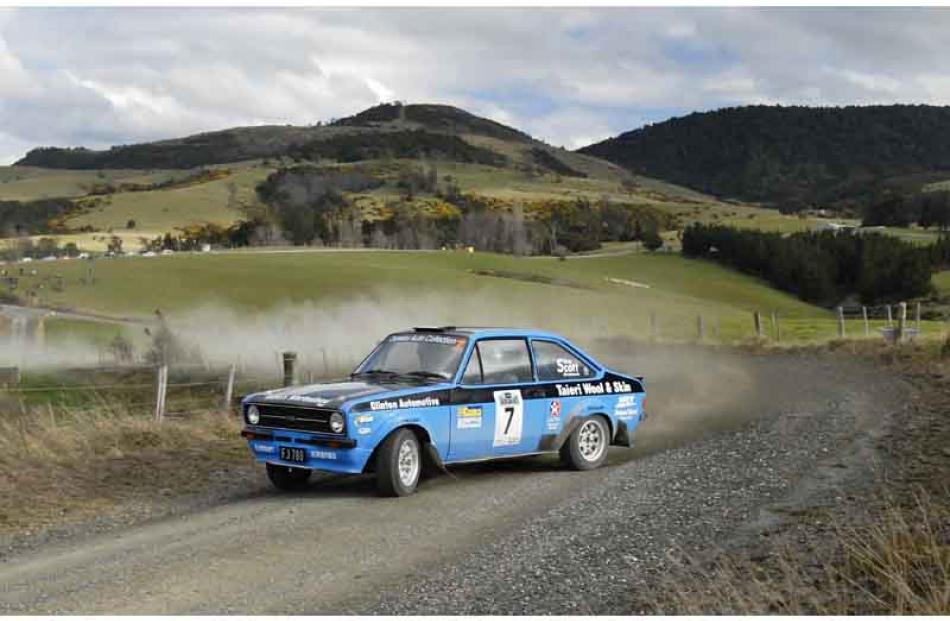 Driver Derek Ayson and Co-driver Greg Scott of Clinton in their Ford Escort RS FJ20 on Special...