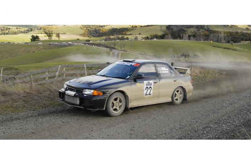 Driver Craig Abernathy and Co-driver Gerard Clearwater of Gore in their Misubishi Evo 3 on...
