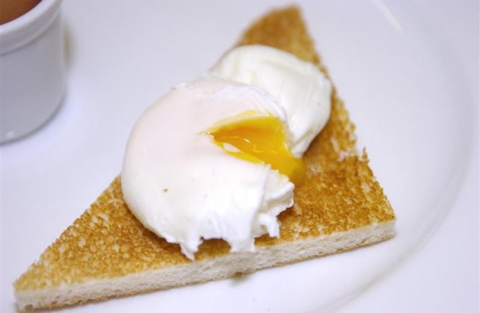 6. You can serve poached eggs in many ways - on buttered toast, or as eggs Benedict on ham on a...