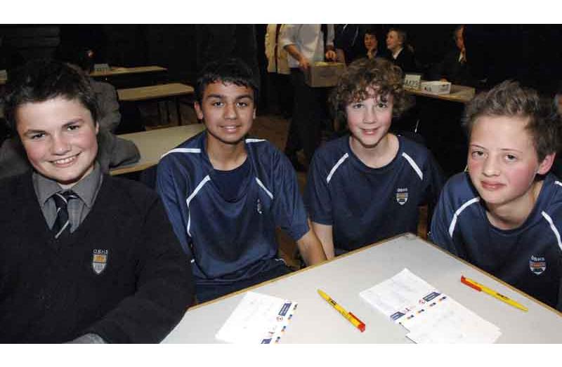 The winning Year 9 team, from Otago Boys High School: David Moratti (13), Rhys Bayly (14), Sam...