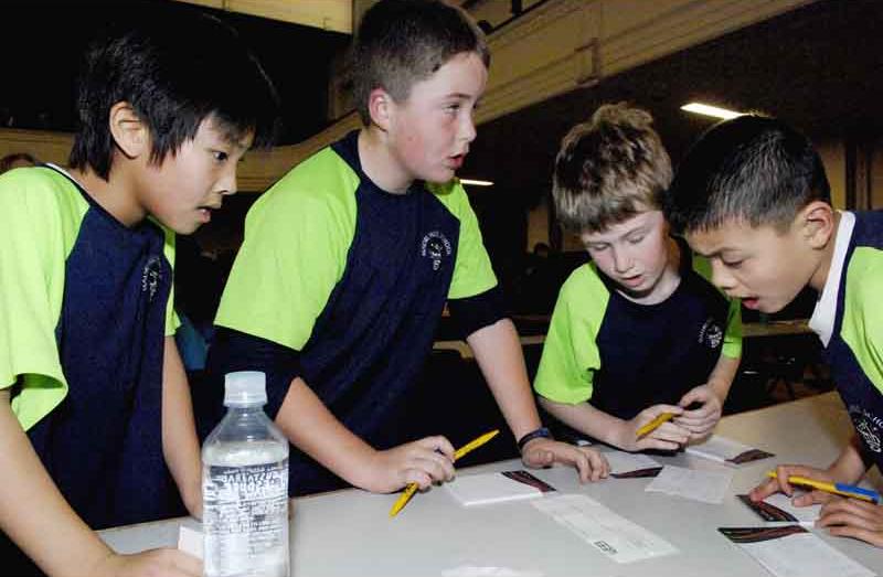 Maori Hill School team: Sean Kim (11), Alex Timmings (10), James Anderson (10) and Sean Lau (10).