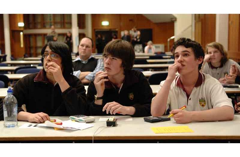 Allyn Robins (15), James Tregonning (15) and Mitchell Henderson (15), Year 11 pupils at Logan...