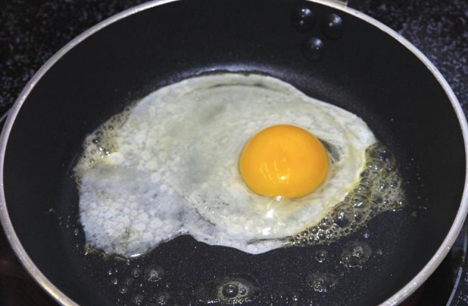 3. Cook gently until lightly set. Be careful not to overcook the eggs - the edges and base will...