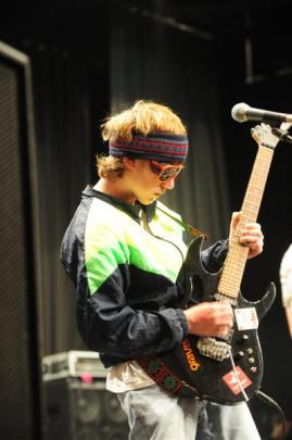 Guitarist Kieran Burtenshaw (16), from The Intergalactic Jandels (John McGlashan College). Photo...