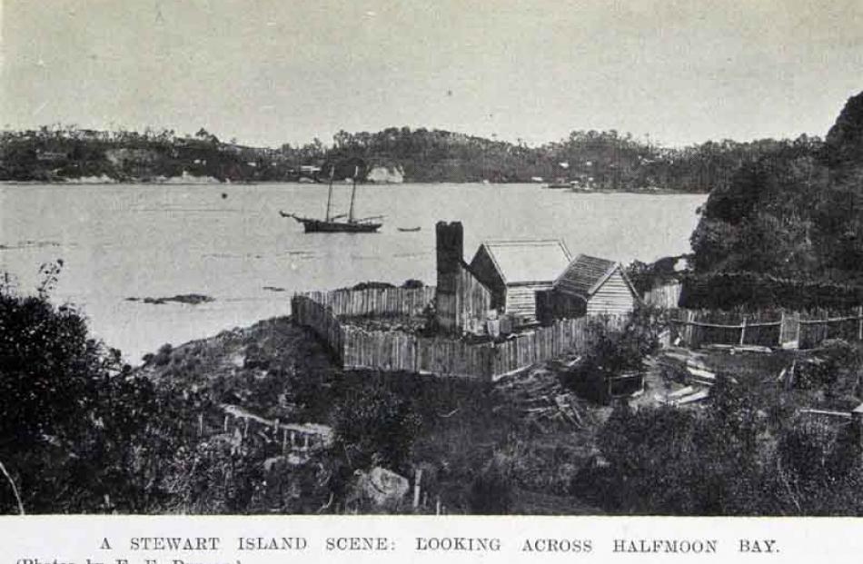 A Stewart Island scene looking across halfmoon Bay. Photo by F E Duncan.