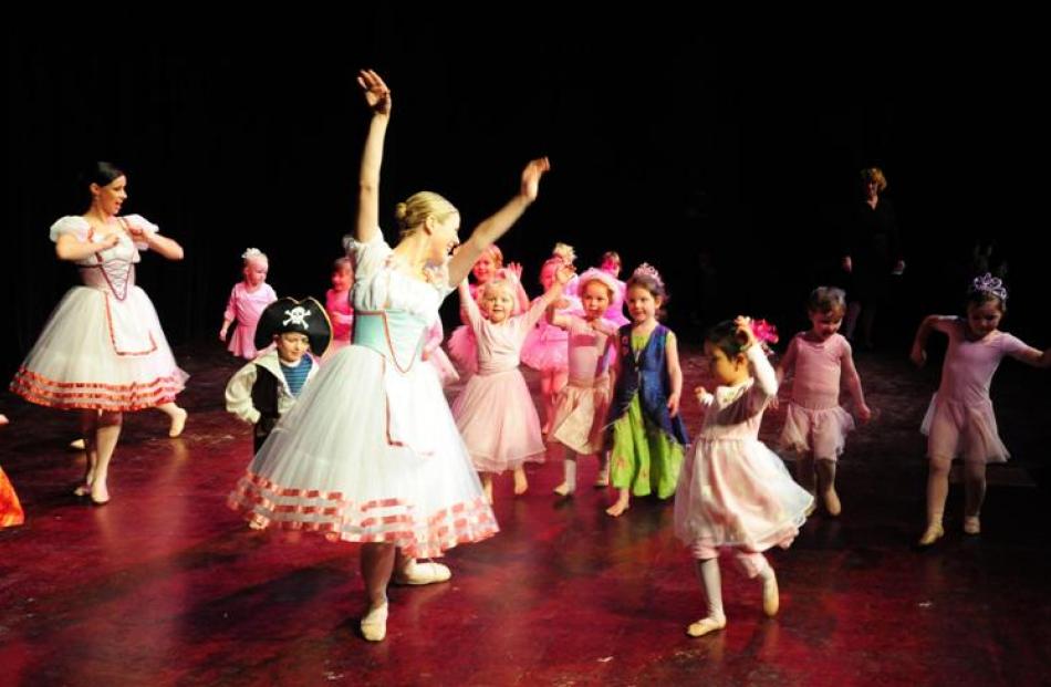 Dunedin Ballet School’s beginners’ class, of children aged 3 and 4,at a fund-raising variety show...