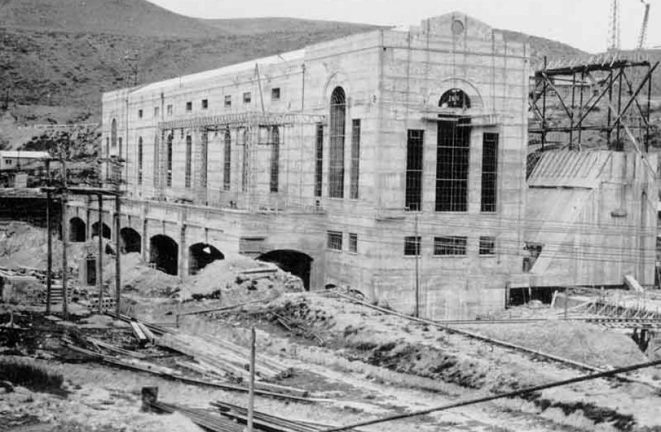 Power house under construction. Otago Daily Times photo.