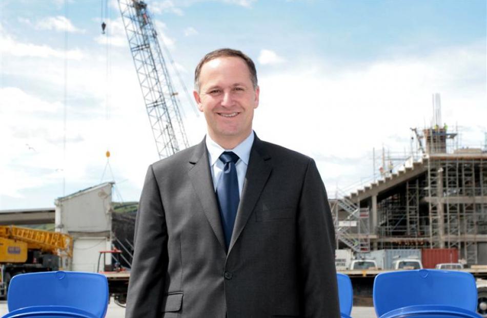 Prime Minister John Key at the new Forsyth Barr Stadium.