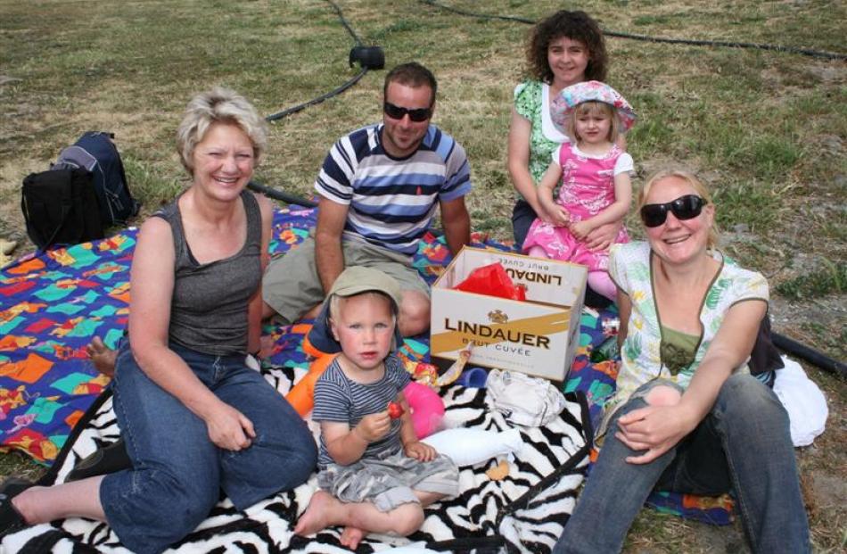 Back row: Glen Roberts, Lisa White and Abigail White (4). Front row: Jill Sainsbury, Reef Roberts...