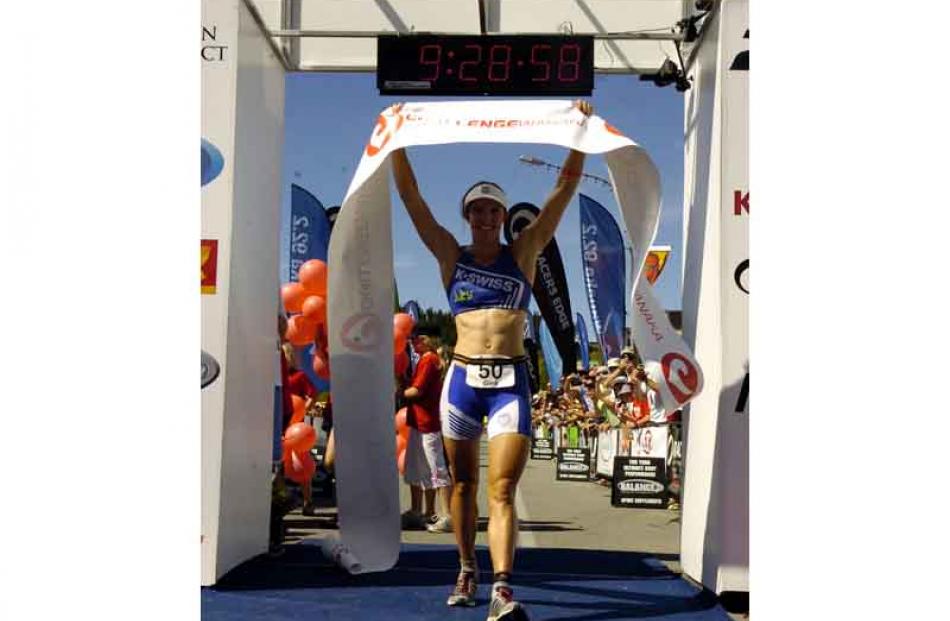 Gina Crawford wins the womans individual challenge. Photo by Jane Dawber.