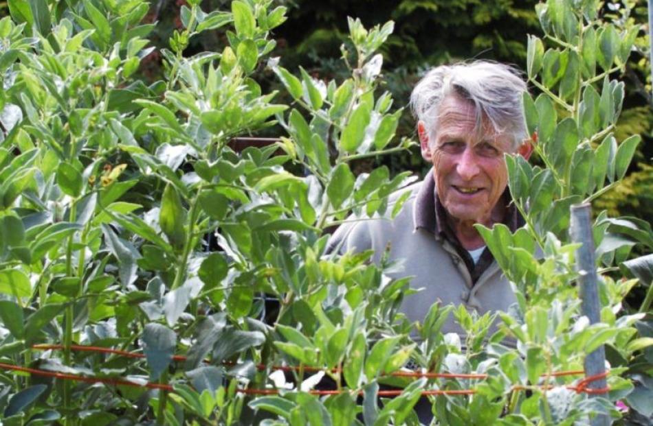 Kieran Hurring (75) works in his Mornington garden.