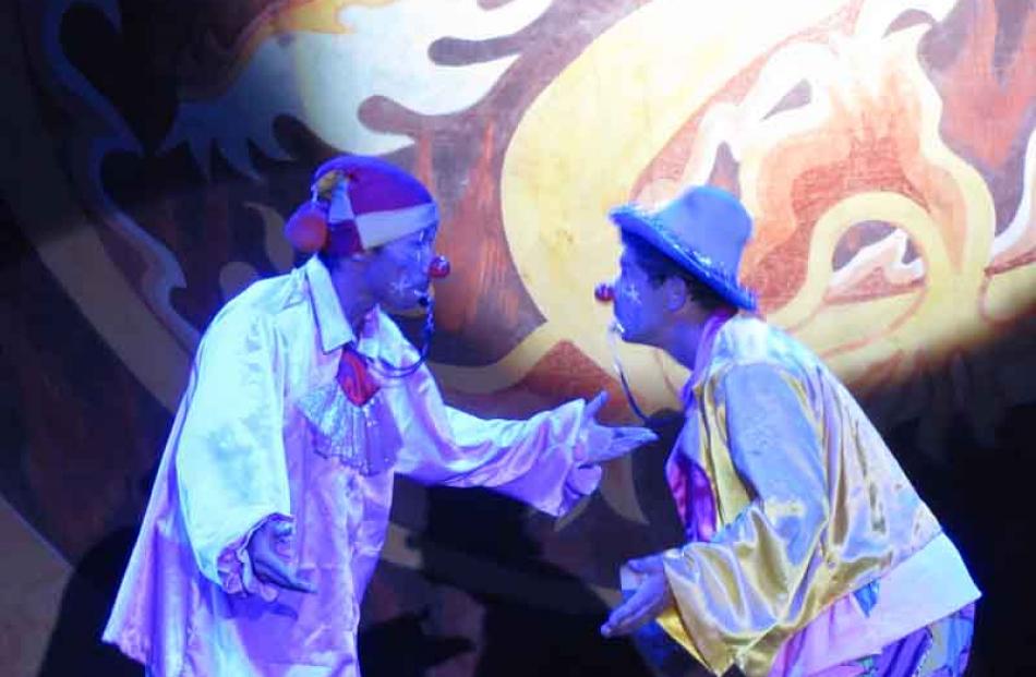 The two clowns at the show were a favourite with the children in the audience.