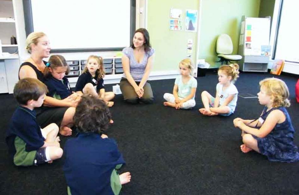 Remarkables Primary School five-year-old pupils (from left clockwise) Joshua Nyberg, Jacob Gjaja,...