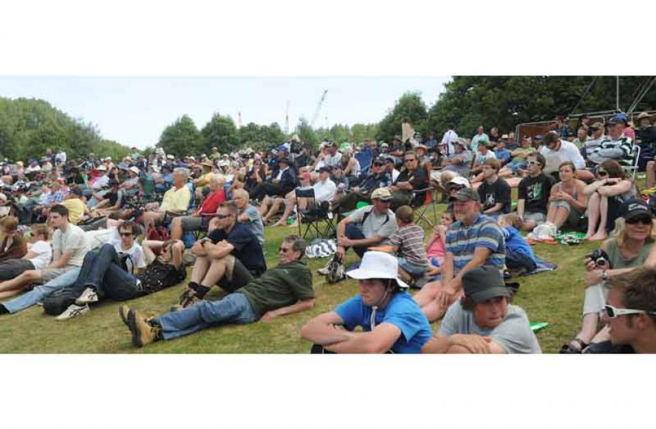 The crowd at the one day International Cricket match between New Zealand and Bangladesh at the...